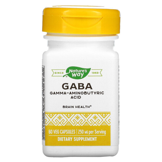 Аминокислоты Nature's Way GABA, 250 мг, 60 вег капсул