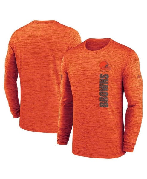 Men's Orange Cleveland Browns 2024 Sideline Velocity Performance Long Sleeve T-Shirt