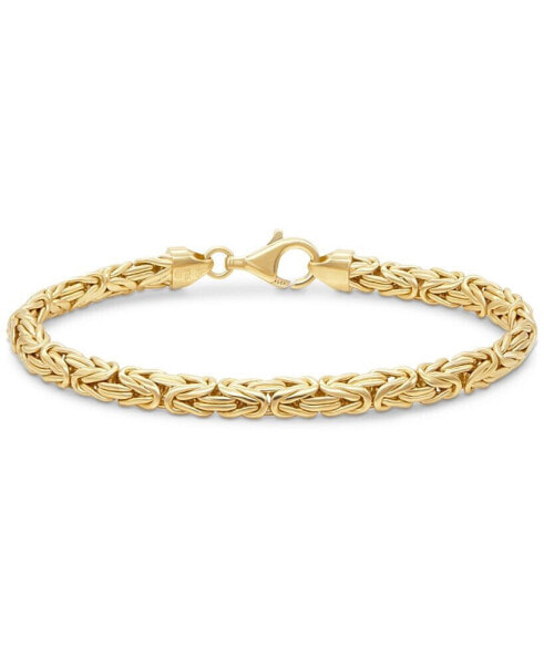 Gold Plated Borobudur Oval 5mm Chain Bracelet in Sterling Silver