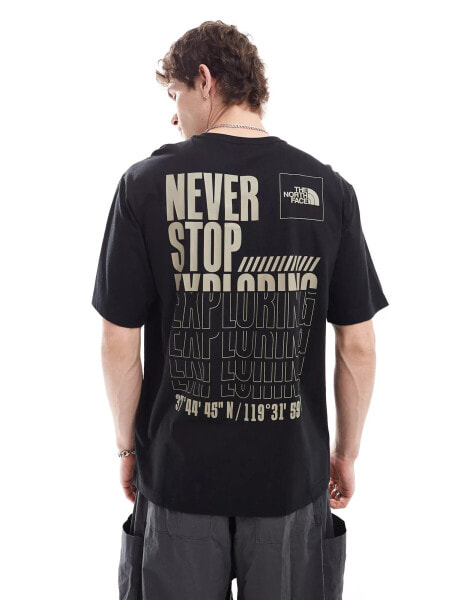 The North Face Coordinates backprint t-shirt in black