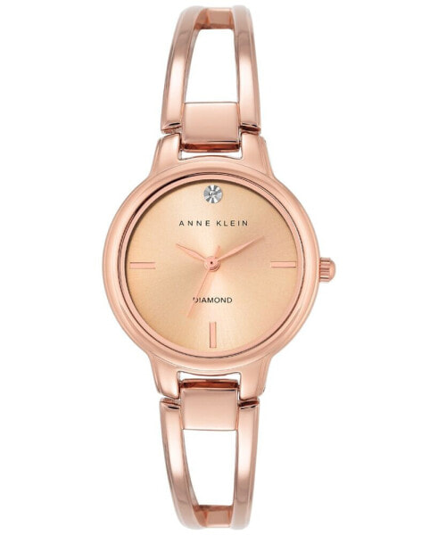 Women's Diamond Accent Rose Gold-Tone Stainless Steel Bracelet Watch 30mm
