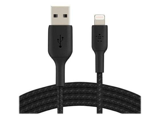 Кабель Belkin USB-A на Lightning, плетеный, "Черный USB-A на Lightning 1м"