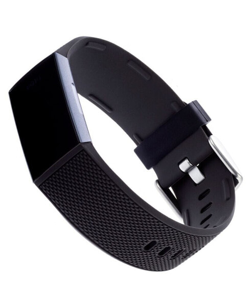 Black Woven Silicone Band Compatible with the Fitbit Charge 3 and 4