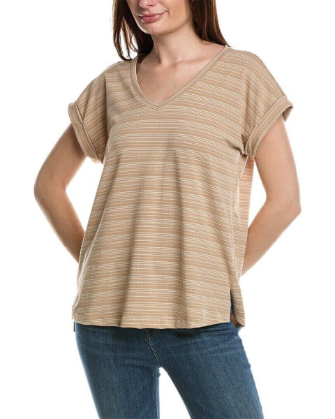 Bobeau V-Neck Pleat Back Top Women's