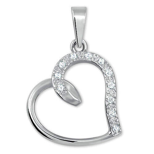 Silver pendant with Heart crystals 446 001 00345 04