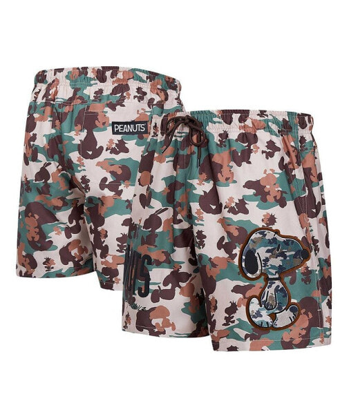 Men's Brown Peanuts Snoopy Military Camo Shorts