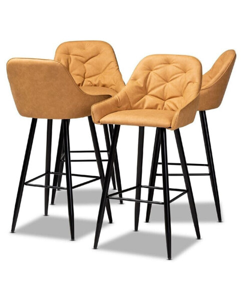 Комплект барных стульев из искусственной кожи Baxton Studio Catherine современный и современный 4-х местный из металла.