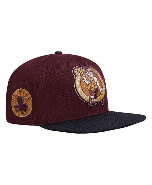 Men's Maroon, Black Boston Celtics Gold Rush 2-Tone Snapback Hat