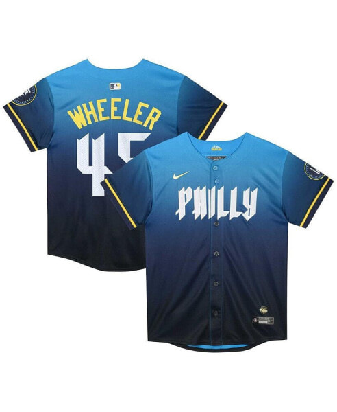 Футболка для малышей Nike Zack Wheeler голубая, 2024 г. Philadelphia Phillies Limited City Connect