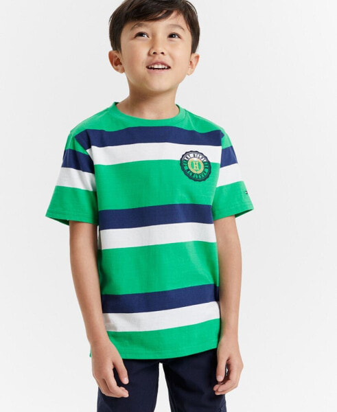 Toddler Boys Varsity H Stripe Embroidered Logo Graphic T-Shirt