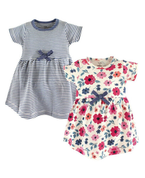 Toddler Girls Organic Cotton Short-Sleeve Dresses 2pk, Garden Floral