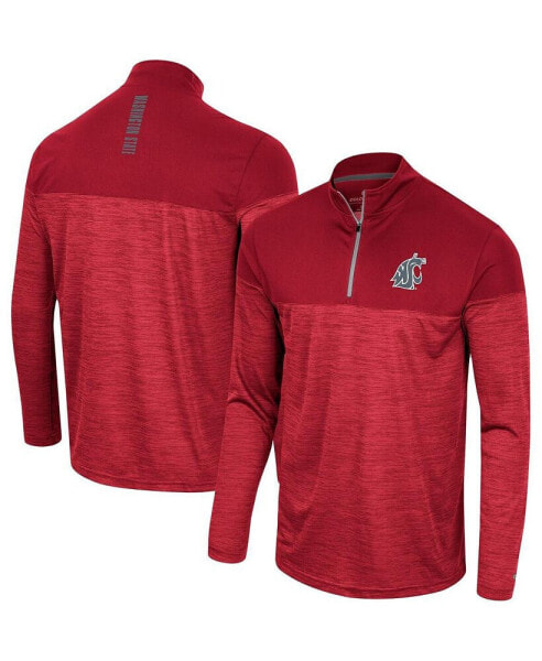 Men's Crimson Washington State Cougars Positraction Lightweight Quarter-Zip Windshirt