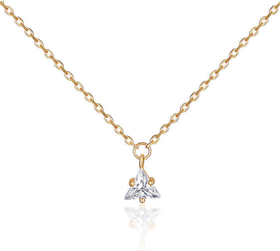 Gold plated necklace with clear zircon SVLN0362SH2BI42