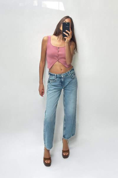 PLAIN KNIT CROP TOP