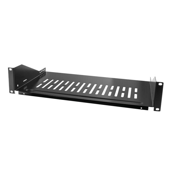 LogiLink SF2C35B - Rack shelf - Black - Steel - 25 kg - 2U - 48.3 cm (19")