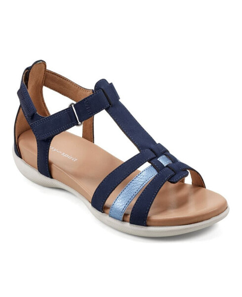 Women's Leia Round Toe Strappy Flat Sandals