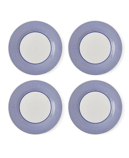 Blue Italian Steccato Dinner Plates, Set of 4