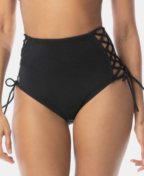 Stella Solid Strappy High-Waist Hipster Bikini Bottoms, Created for Macy's