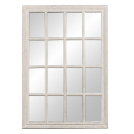 Wall mirror White Wood Crystal Paolownia wood Window 70 x 3,5 x 100 cm