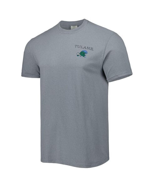 Men's Gray Tulane Green Wave Campus Scenery Comfort Color T-shirt