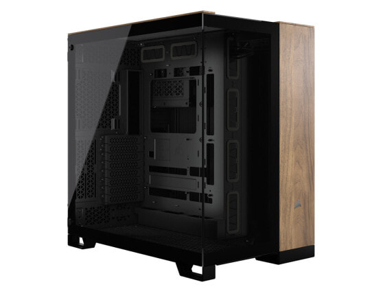 CORSAIR 6500X Mid-Tower Dual Chamber PC Case, Black/Walnut, CC-9011282-WW