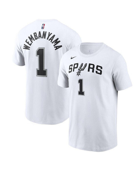 Men's Victor Wembanyama White San Antonio Spurs 2023 NBA Draft First Round Pick Name and Number T-shirt