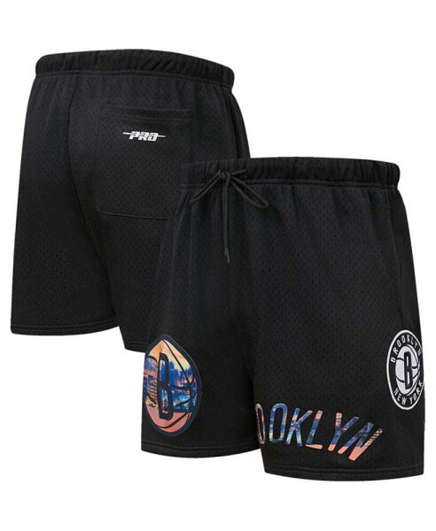 Men's Black Brooklyn Nets City Scape Mesh Shorts