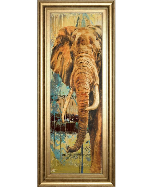 New Safari on Teal Il by Patricia Pinto Framed Print Wall Art - 18" x 42"