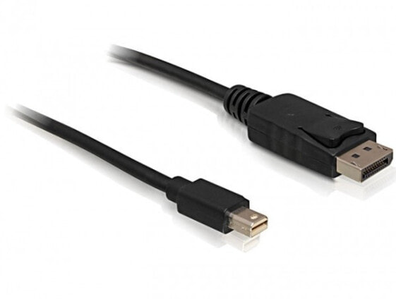 Delock 1m Displayport Cable - 1 m - mini DisplayPort - Displayport - Black - Gold - 10.8 Gbit/s