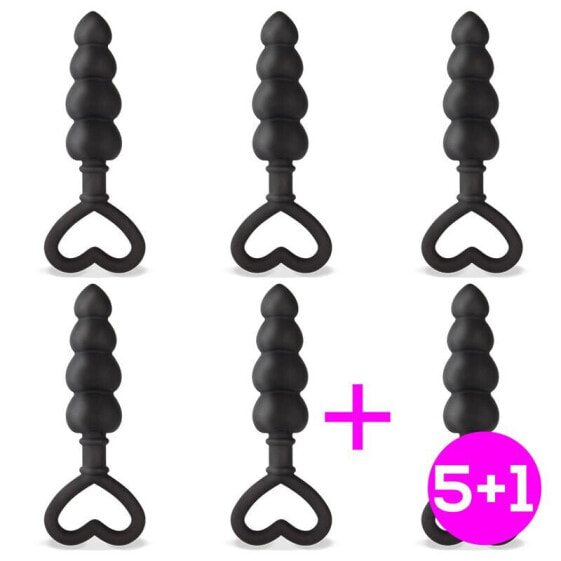 Pack of 6 Cuore Butt Anal Silicone