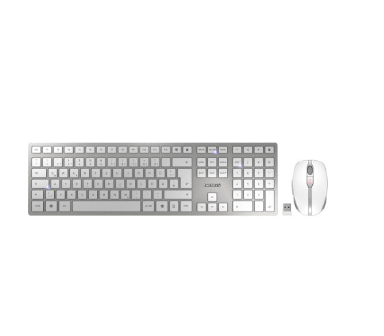 Cherry DW 9100 SLIM - RF Wireless + Bluetooth - QWERTZ - Silver - Mouse included