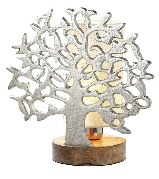 Alu Lampe "Lebensbaum" Alu Holz