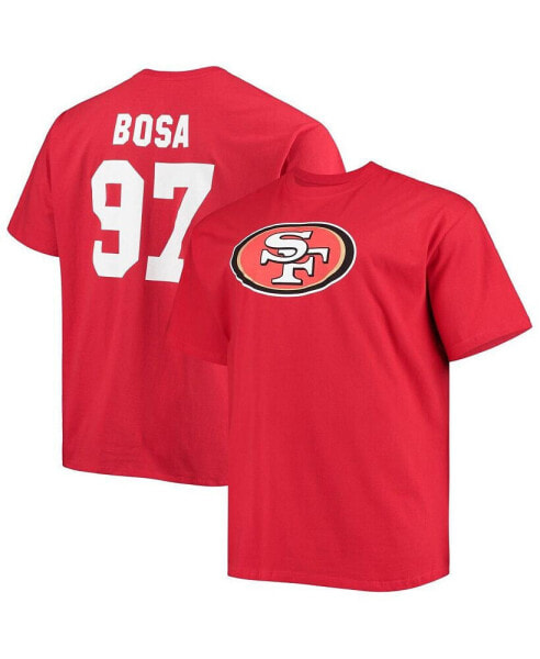 Men's Nick Bosa Scarlet San Francisco 49ers Big and Tall Player Name and Number T-shirt