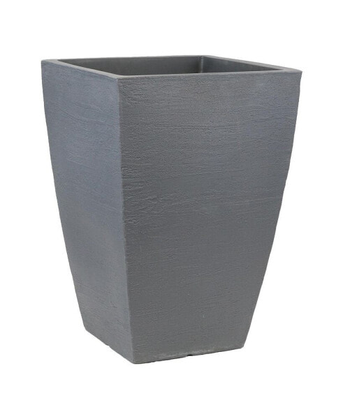 MSQT19SL Modern Planter Tall Square Slate, 12in x 19in