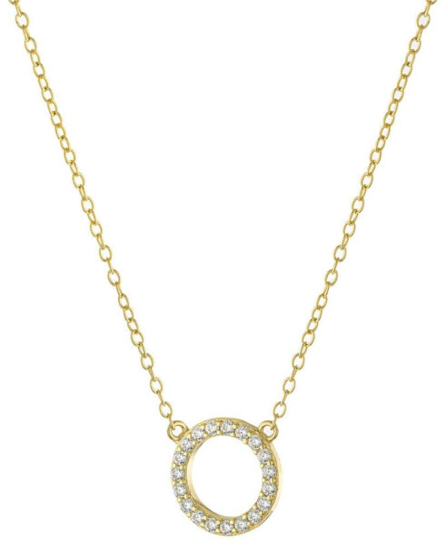 Cubic Zirconia Circle Pendant Necklace, 16" + 2" extender, Created for Macy's