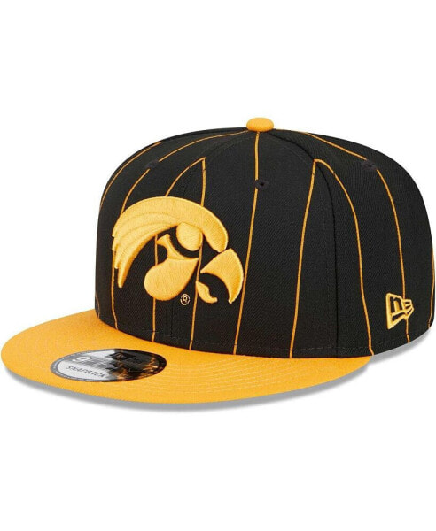 Бейсболка мужская New Era Iowa Hawkeyes черно-золотая Vintage-Like 9FIFTY Snapback