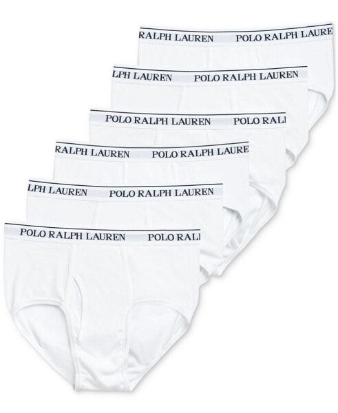Трусы белые Polo Ralph Lauren для мужчин (6 шт) - средний пояс