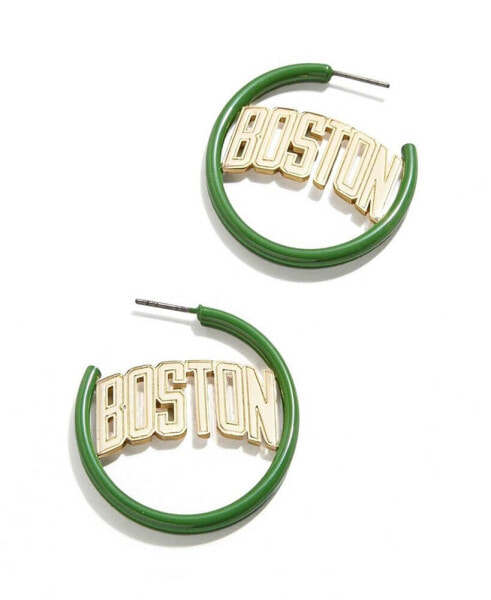 Серьги Baublebar Boston Celtics эмалированные Обручи