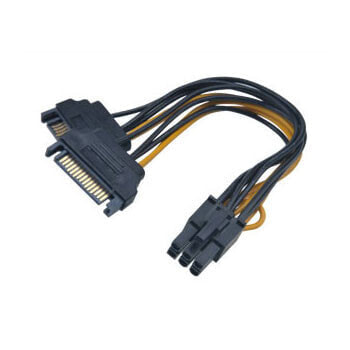 Akasa AK-CBPW13-15 - 0.15 m - 2 x SATA 15-pin - 6-pin PCIe - Black