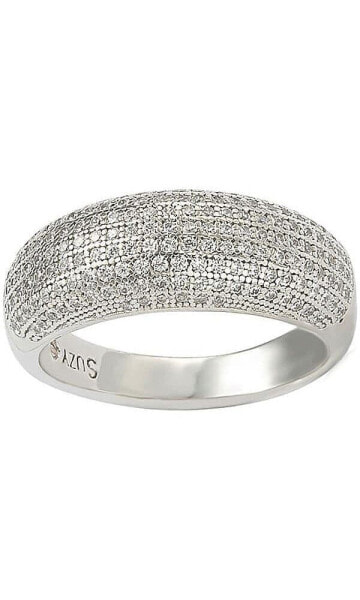Suzy Levian Sterling Silver Cubic Zirconia Anniversary Band Ring