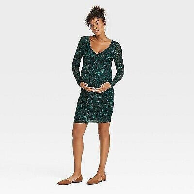 Long Sleeve Mesh Mini Maternity Bodycon Dress - Isabel Maternity by Ingrid &