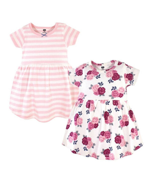 Baby Girls Cotton Long-Sleeve Dresses 2pk, Blush Floral