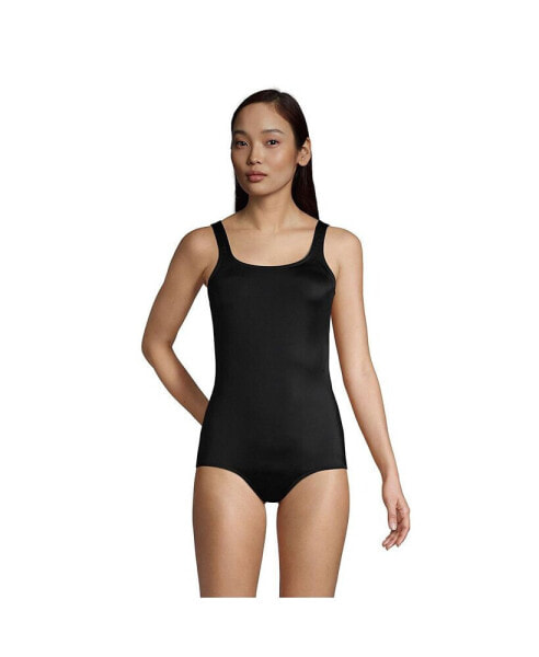 Women's Long Tummy Control Chlorine Resistant Soft Cup Tugless One Piece Swimsuit
