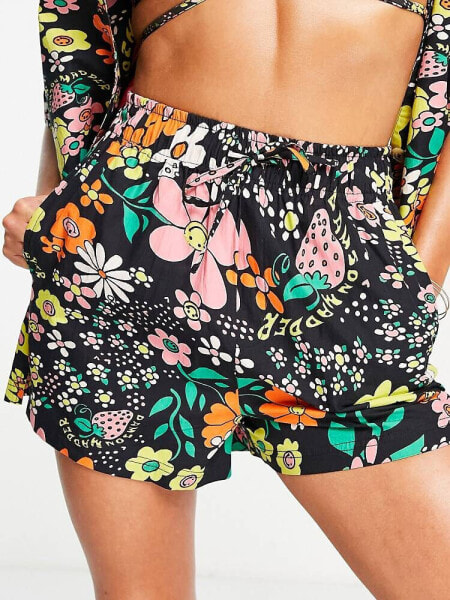 Damson Madder beach shorts co-ord in floral print