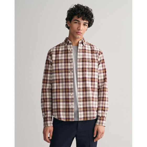 GANT Reg Ut Brushed Oxford Check long sleeve shirt