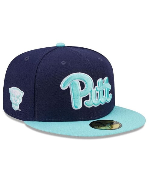 Бейсболка снепбек мужская New Era Navy, Light Blue Pitt Panthers 59FIFTY