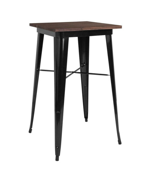 Стол квадратный MERRICK LANE с металлической рамой и деревянной столешницей для внутреннего использования