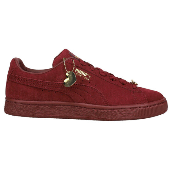 Puma Suede Classic Vd Flagship Logo Perforated Lace Up Womens Red Sneakers Casu