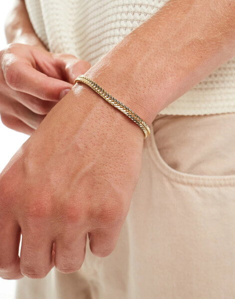 Faded Future herringbone chain bracelet in gold