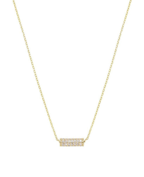 Crystal Cylinder Bar Necklace